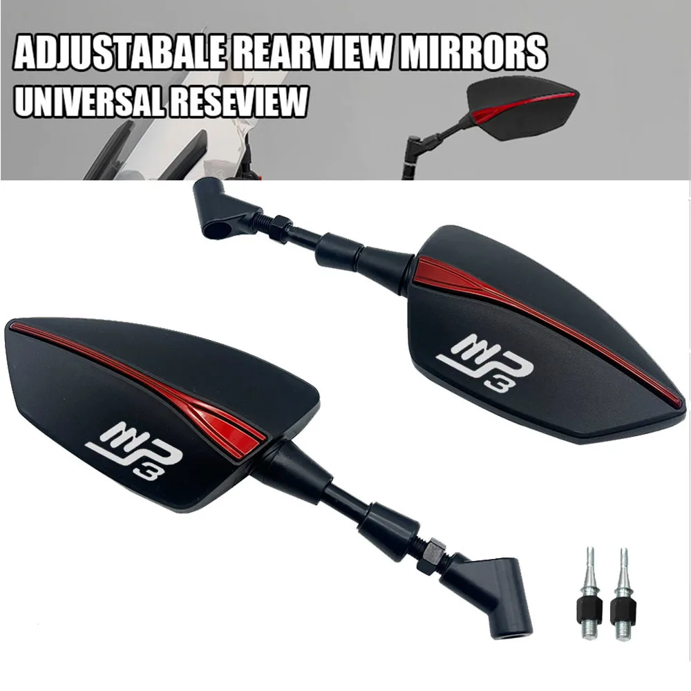 For PIAGGIO MP3 125 250 300 400 500 Motorcycle Adjustabale Rear View Mirror Left Right Side Rearview Mirrors Accessories Parts