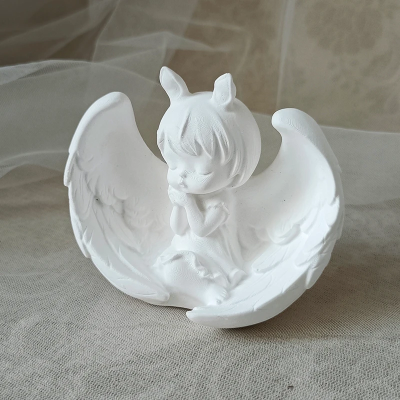 Plaster wings Anne baby cherub girl character couple room table ornaments cute