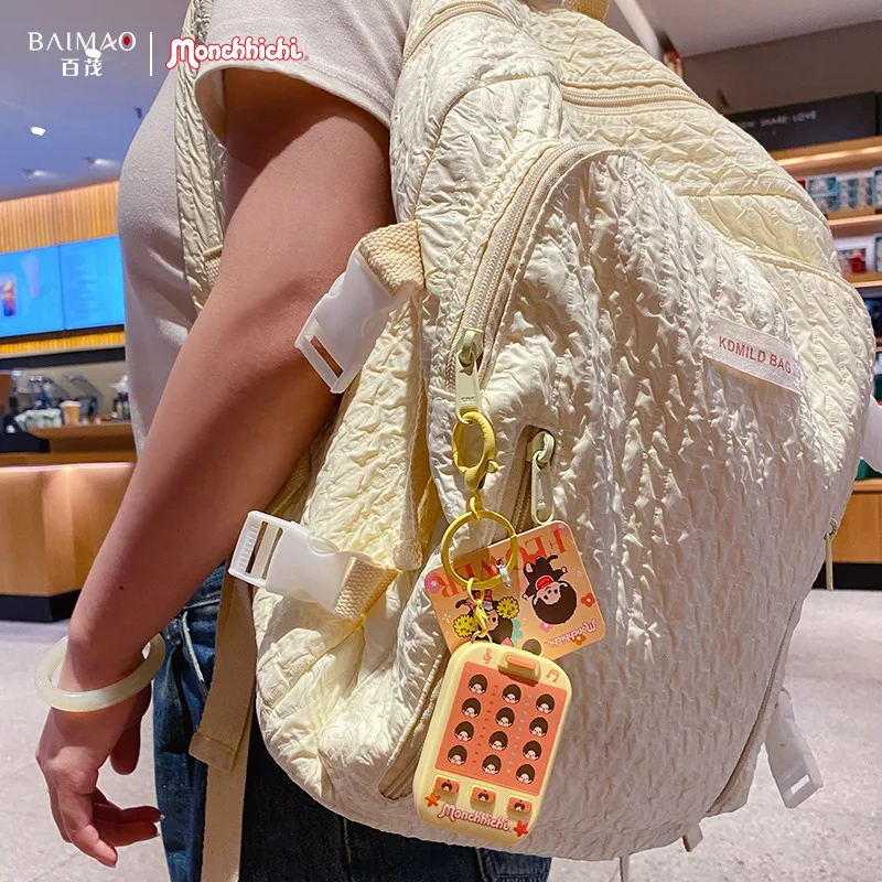 para ‌ Boneca Monchhichi Fofa, Mini Figuras de Ação, Pingente para Celular, Chaveiro, Pingente para Bolsa, para Mulheres, Pingente para Mochila e Bols