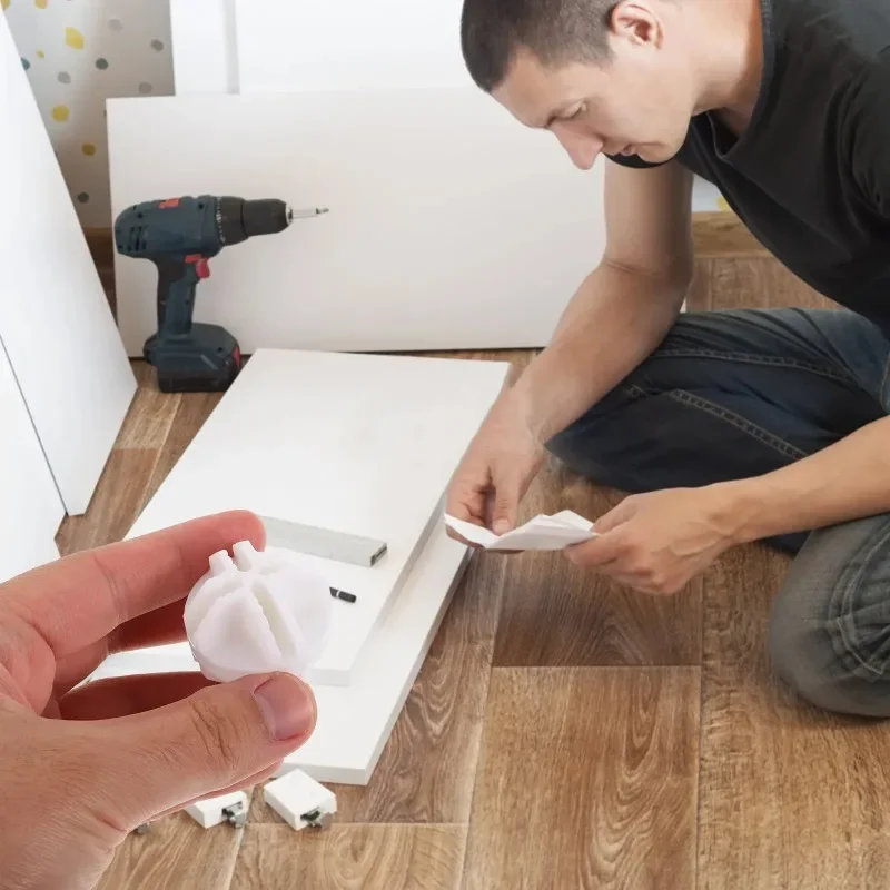 

10Pcs Ball-Type White Clips for Wire Grid Cube Shelving Closet Organizer Multi-Slot Storage Cabinet Buckle Compact Design