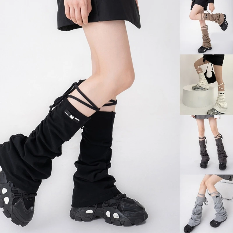 

Y2K Harajuku Lolitas Leg Warmers Ballet Style Lace Up Long Socks Leggings Gaiters Knee Fall Winter Cuff Ankle Heap Socks