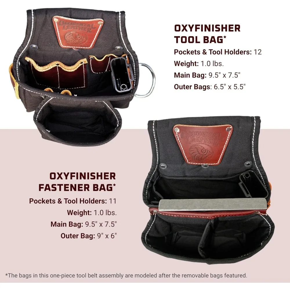 ترقية جديدة - مجموعة حزام أدوات التشطيب المضيئة، 23 جيبًا وحاملًا للأدوات، تصميم حقيبة مدمج للتقليم وإطارات الضوء والعمل النهائي