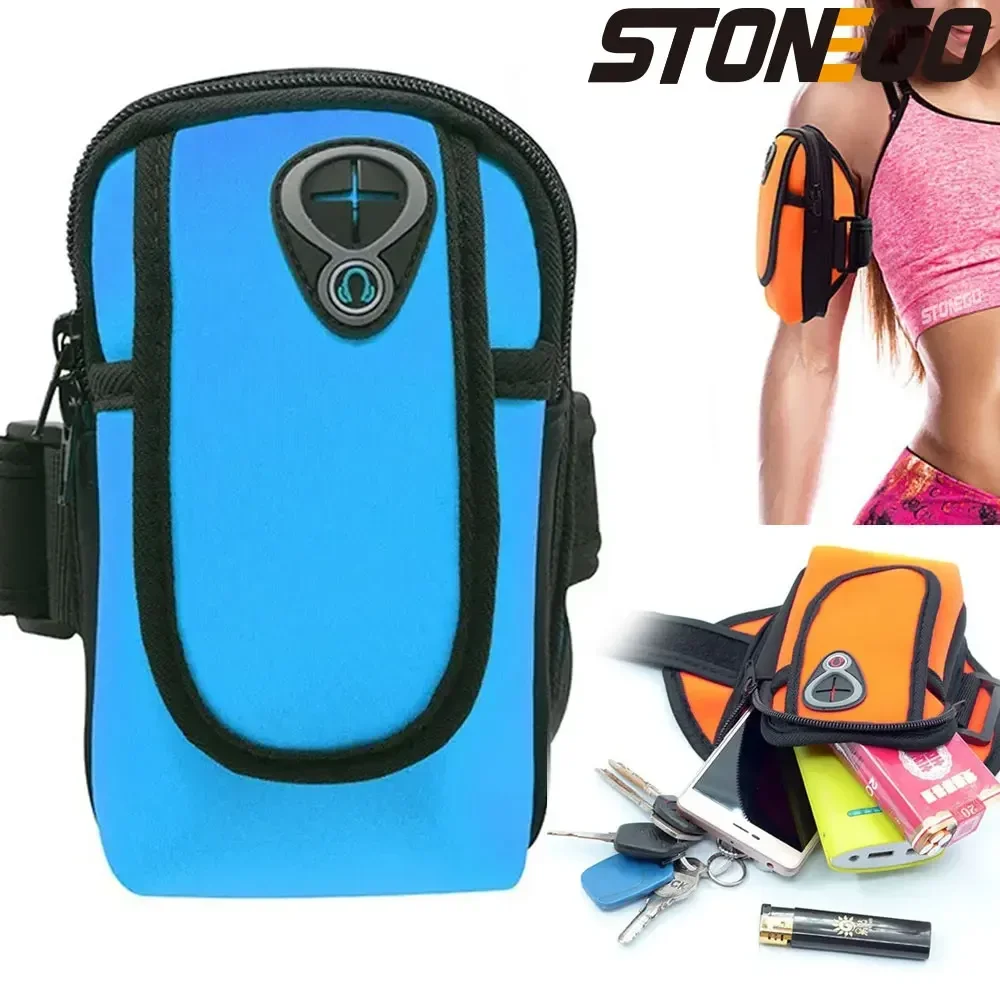 STONEGO Sports Armband 6 Inch Phone Pouch for Running Cycling Jogging Gym Arm Bag Mobile Phone Case