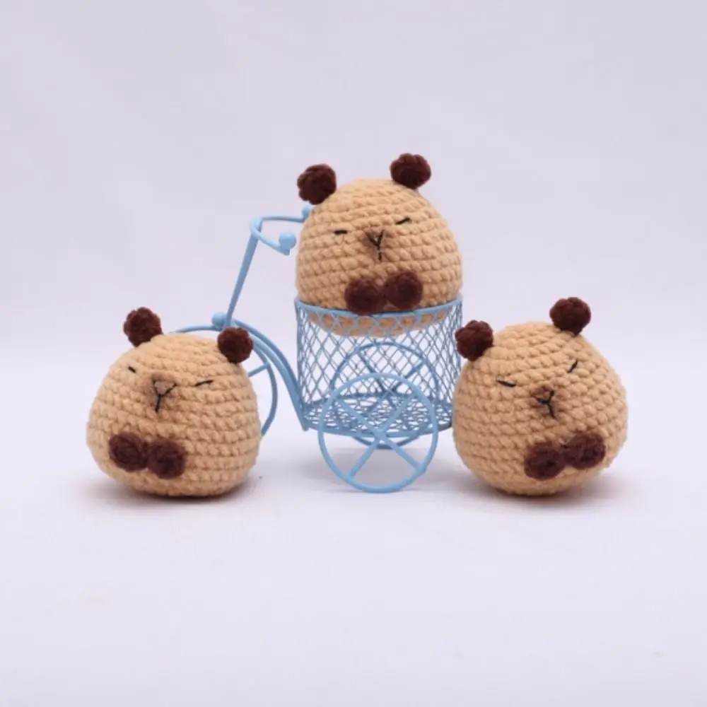 Kawaii – pendentif de sac Capybara fait à la main, dessin animé Crochet, porte-clés de voiture, décoration suspendue, poupée tricotée, cadeaux