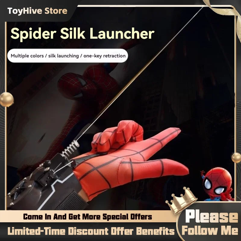 【En Stock】 Lanzadores de Telarañas de Spiderman Totalmente Automáticos, Dispositivo de Lanzamiento de Hilo de Araña, Juguetes de Cosplay, Accesorios, Regalos