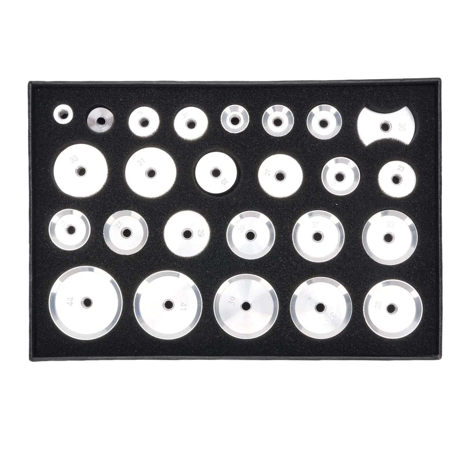 

Набор из 25 пресс-форм для корпусов часов: алюминиевые плоские, круглые и бабочкообразные матрицы для ремонта и обслуживания часов