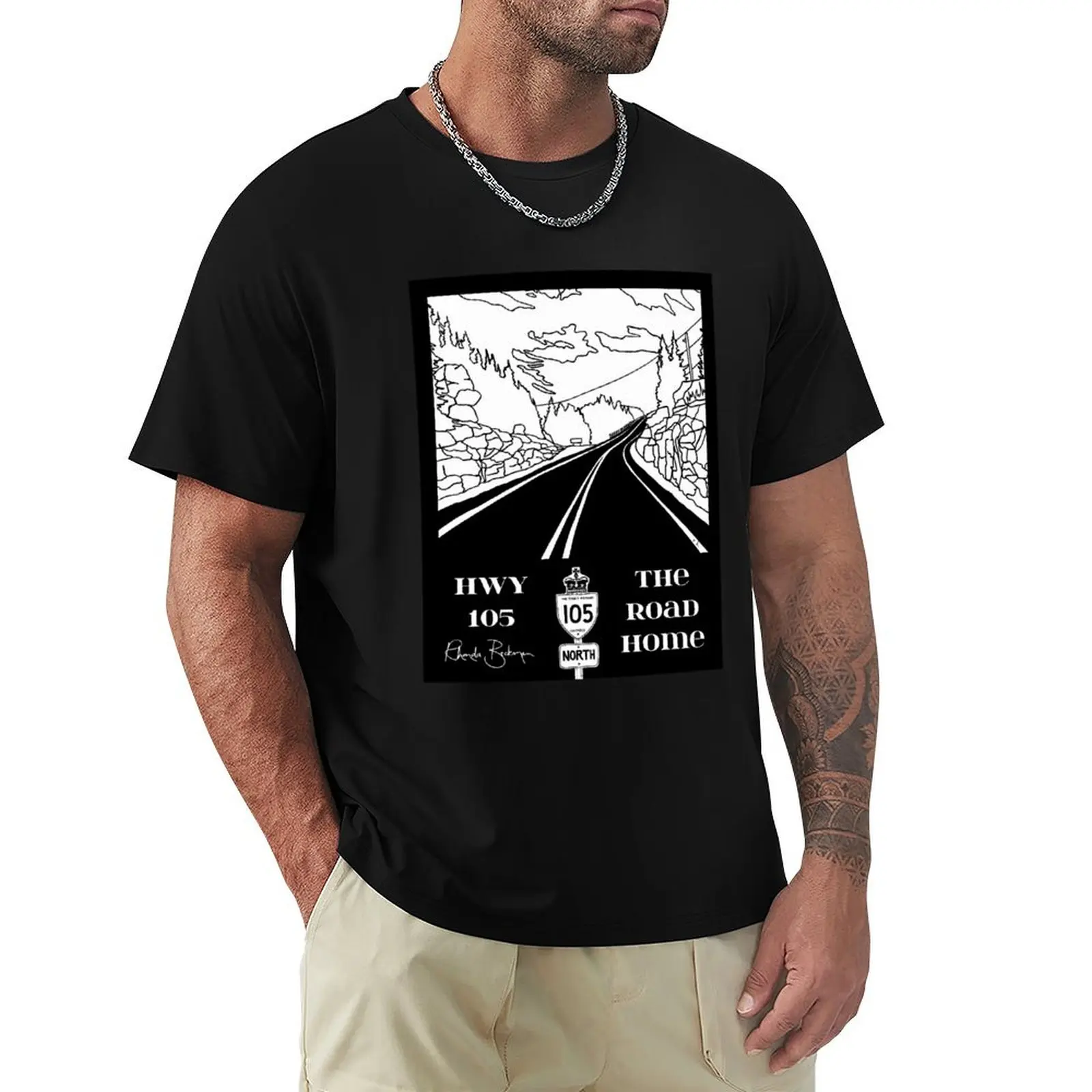 Highway 105 #2 vertical format T-Shirt plus sizes oversized t shirt t shirts men