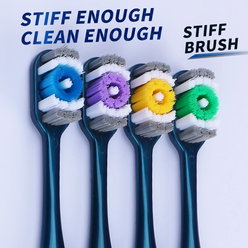 Hard bristled toothbrush for men with 6 independent packages A very hard toothbrush for adults Clean your teeth thoroughly