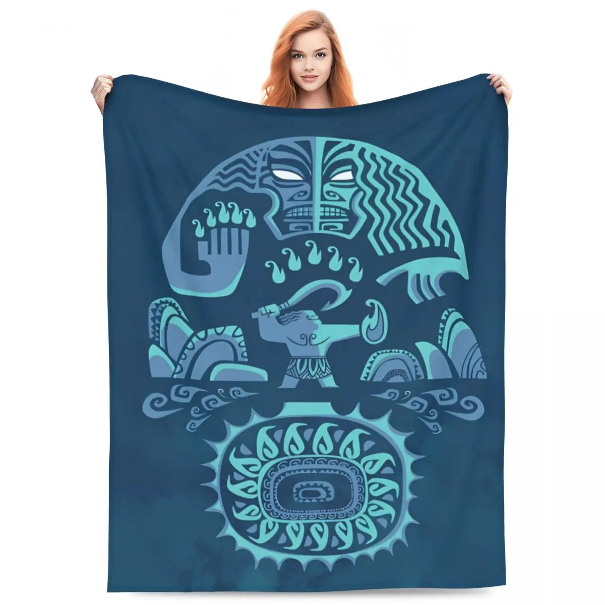 Moana Maui Style Blanket Warm Pattern Plush Throw Blanket For Living Room Travel Flannel Bedspread Bed Cover