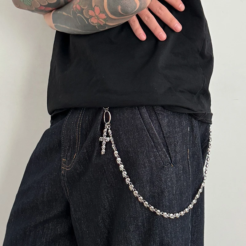 خمر المعادن روك الشرير سلاسل المفاتيح سلسلة النساء الرجال الجمجمة القوطي السراويل حزام خصر سلسلة الجينز الحلي اكسسوارات