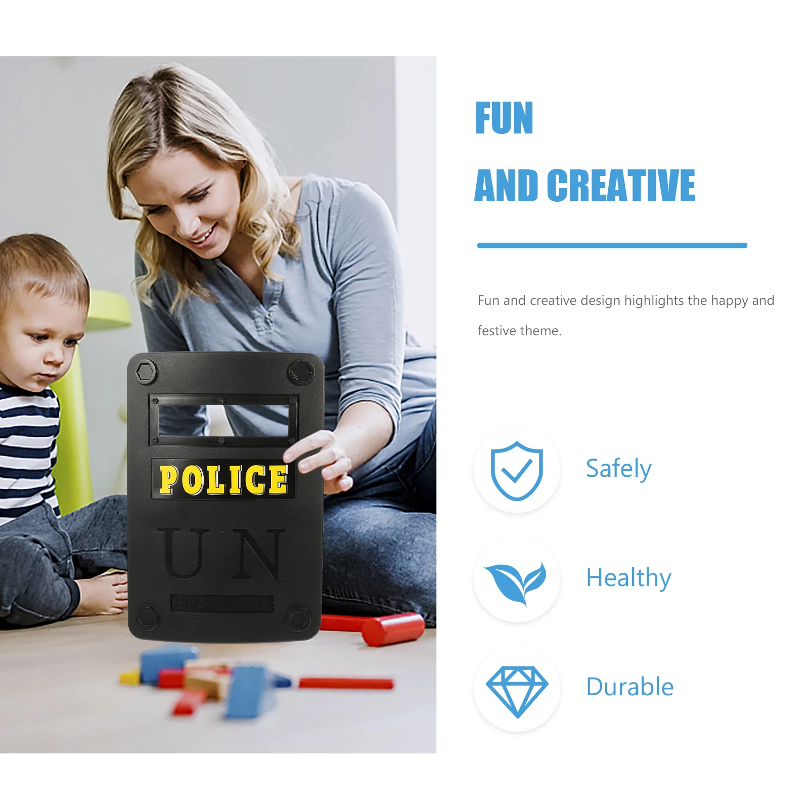 Policeman Pretend Play Children's Shield Toy Cosplay for Toddler Toys