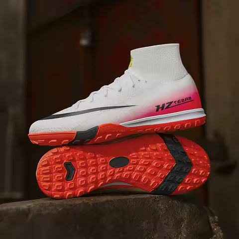 New Men Soccer Shoes Boys Cleats Adult Outdoor Breathable Football Boots Training Sport Long Spikes Non Slip Match Comfortable