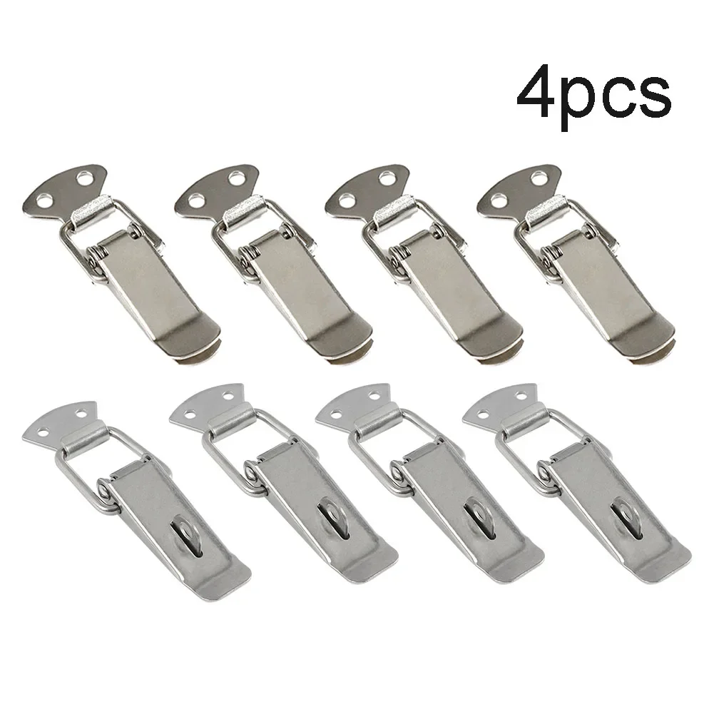 Stainless Steel Cabinet Handle Lock, Toggle Latch Catch For Boxes And Closets, 4pc Set For Secure And Reliable Protection