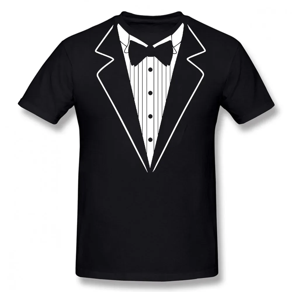 Novelty Tuxedo with Bowtie Funny Unisex Graphic Fashion New Cotton Short Sleeve T Shirts O-Neck Harajuku T-shirt