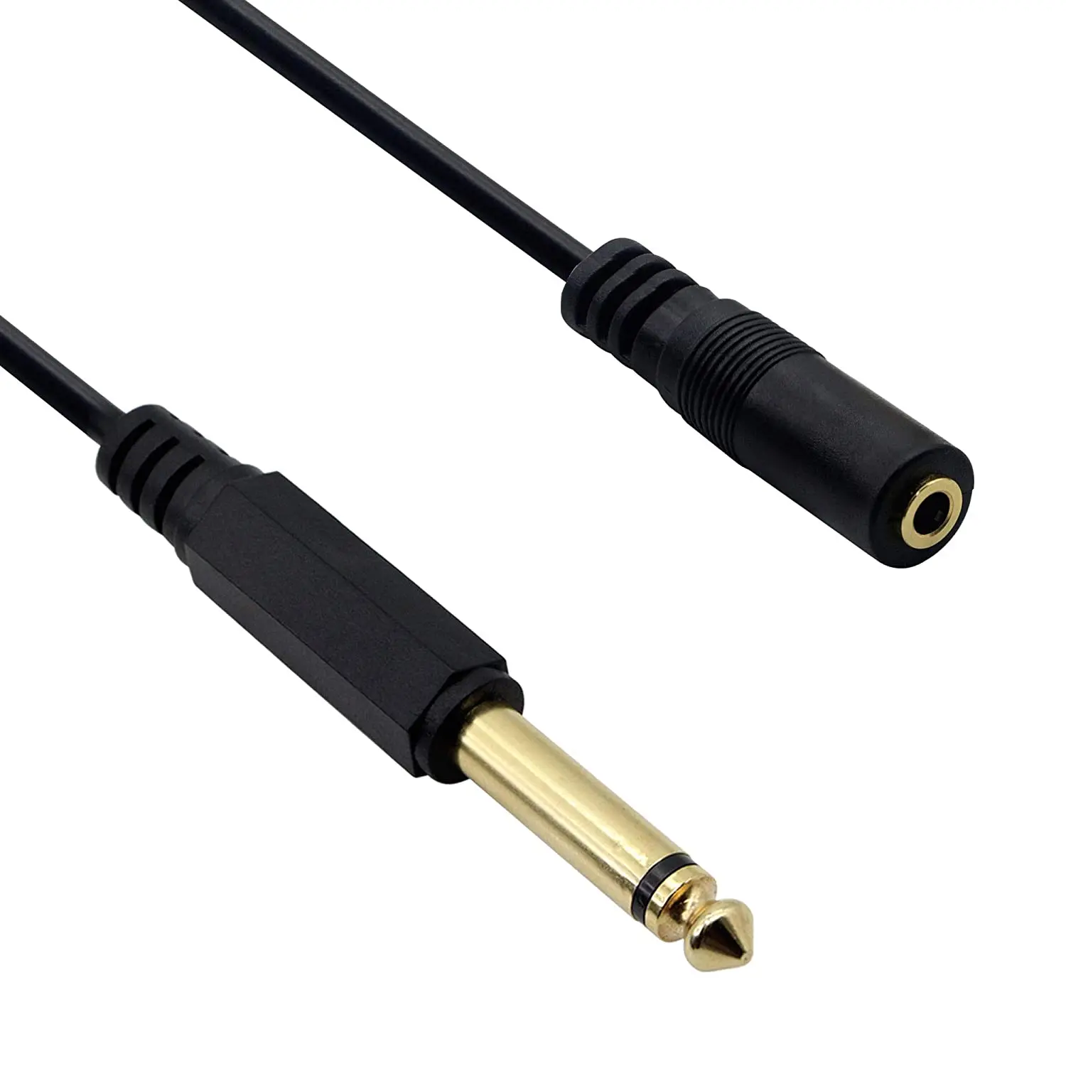 Adaptador de 1/4 "a 1/8", 6,35mm TS Mono macho a 3,5mm TRRS hembra, adaptador de conector de Cable de Audio estéreo para amplificadores, guitarras, Pianos