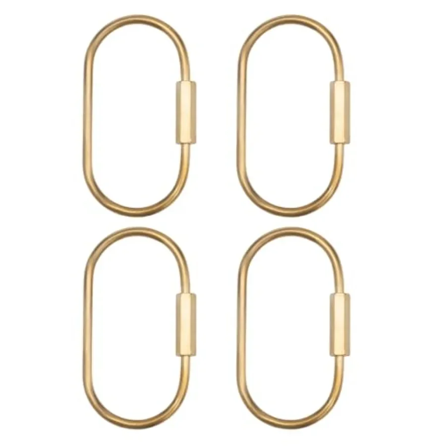 

4pcs Durable Brass Keychain, Gold Key Rings Screw Lock Key Ring, Simple Style Heavy Duty Car Keys Ring for Handbags/Organizers