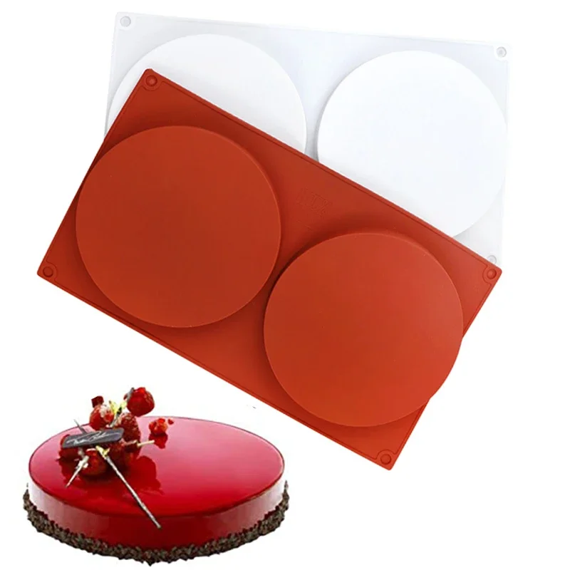

2 Holes Round Disc Cake Silicone Mold Decorating Tools Flat Cylinder Chocolate Fondant Pan Dessert Bakeware Kitchen Baking Mold