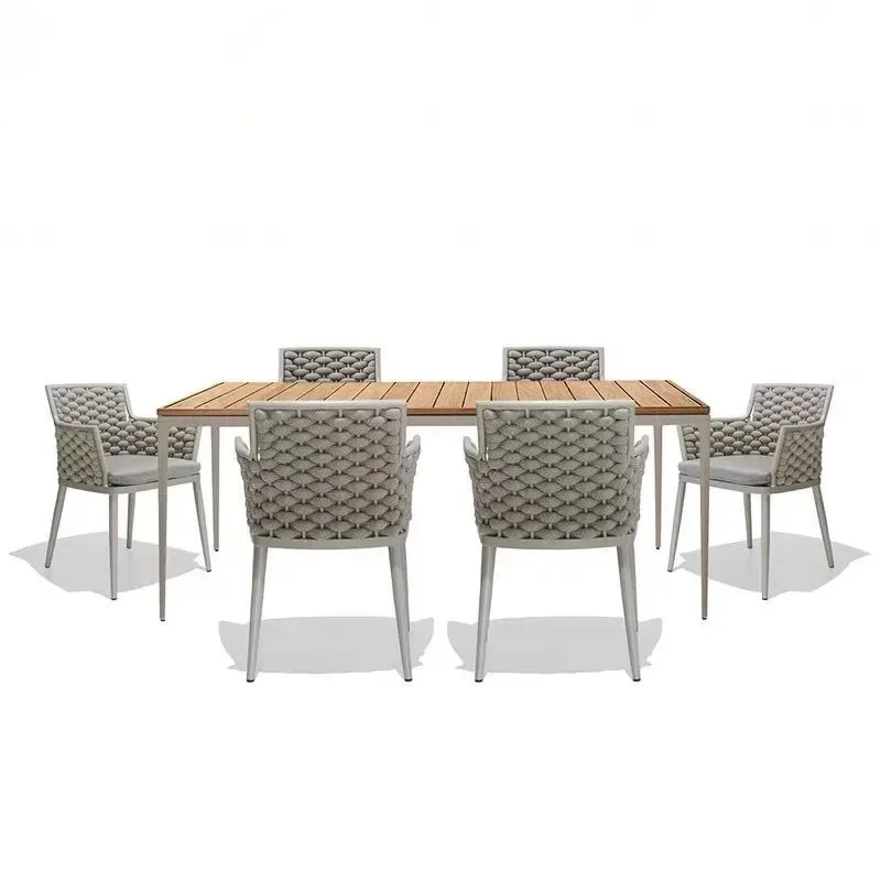 طقم طاولة وكرسي منسوج من الكرمة مكون من ثلاث قطع للفناء الترفيهي والشرفة المفتوحة ومقهى السماء وغرفة المعيشة والفيلا وطاولة الطعام