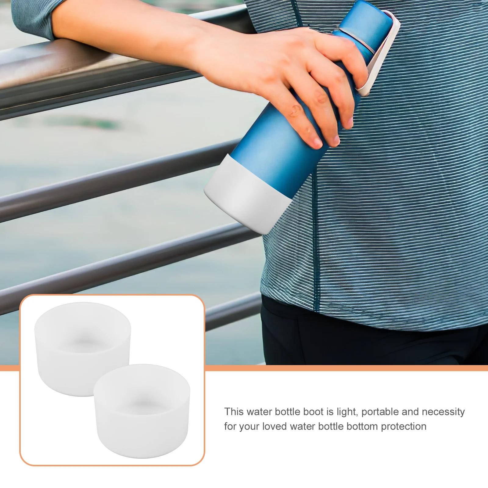 

2pcs Silicone Water Bottle Sleeve Bottom Protector Reusable Boot For Tumbler Bottle Accessories Durable Lightweight Portable