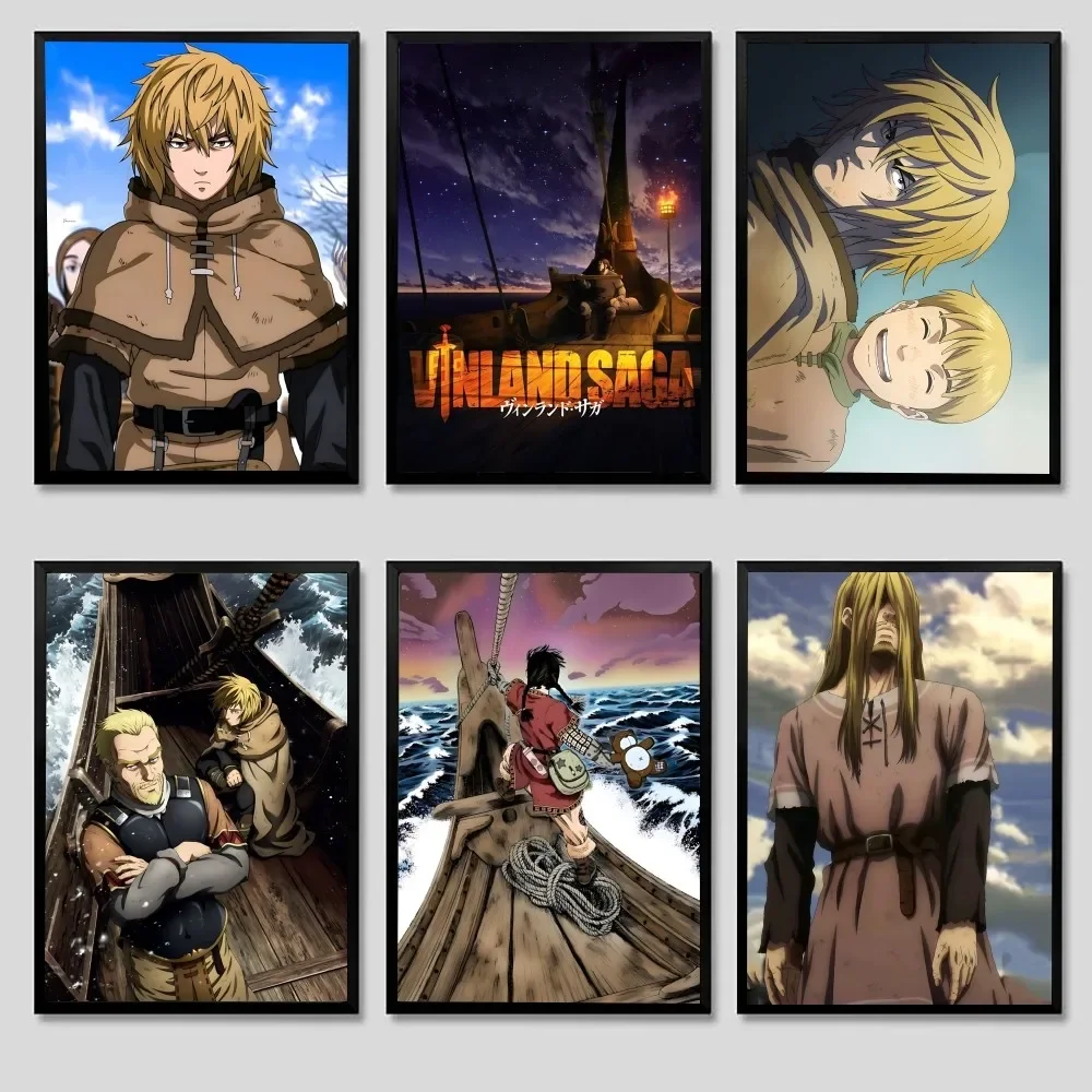 

V-Vinland Saga-a Animation Poster Kraft Club Bar Paper Vintage Posters Wall Art Painting Bedroom Study Stickers