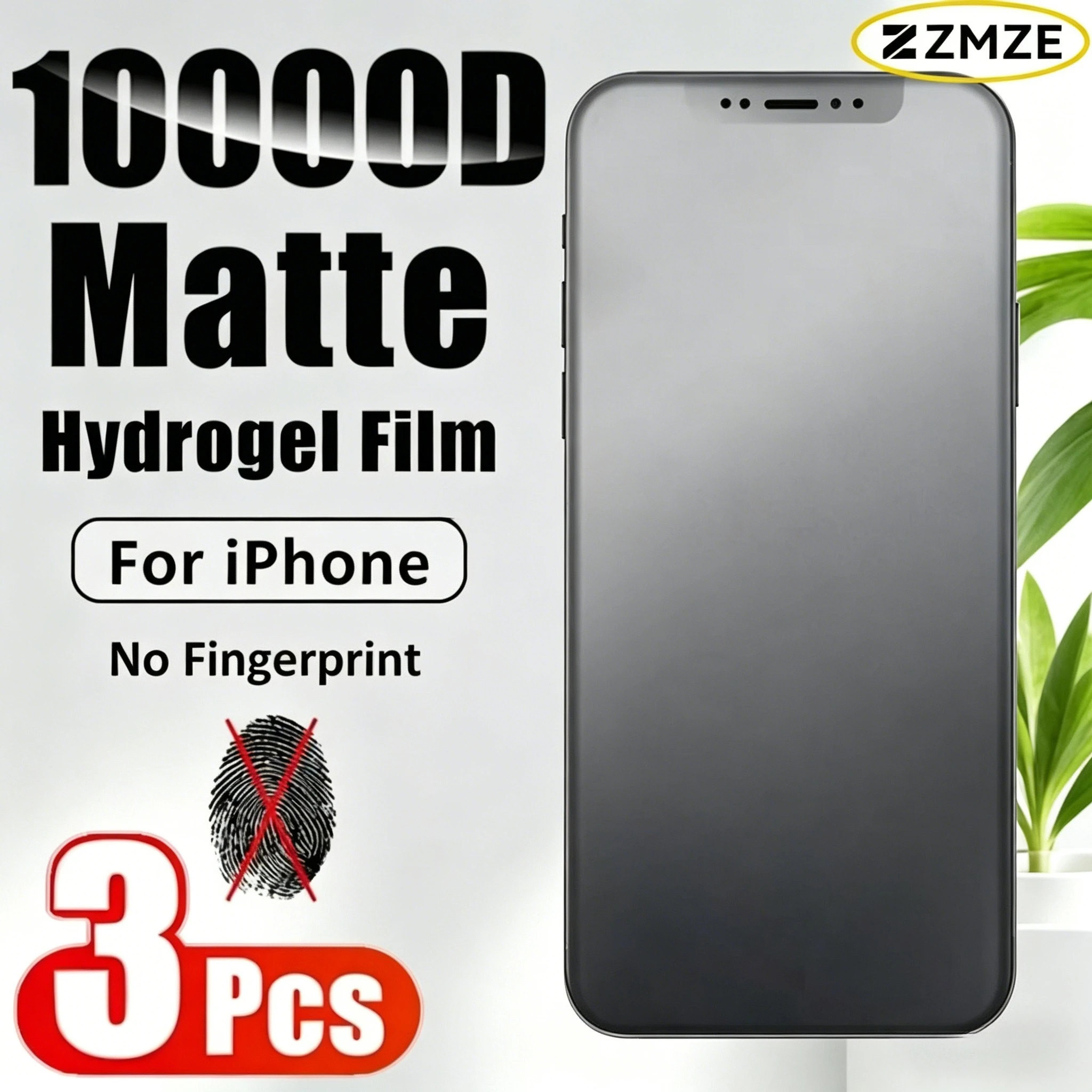 3 Películas de Hidrogel Fosco para iPhone 17E Air 17 16 15 Pro Max 14 13 12 11 8 Plus Protetor de Tela Textura Lisa Anti-Impressão Digital