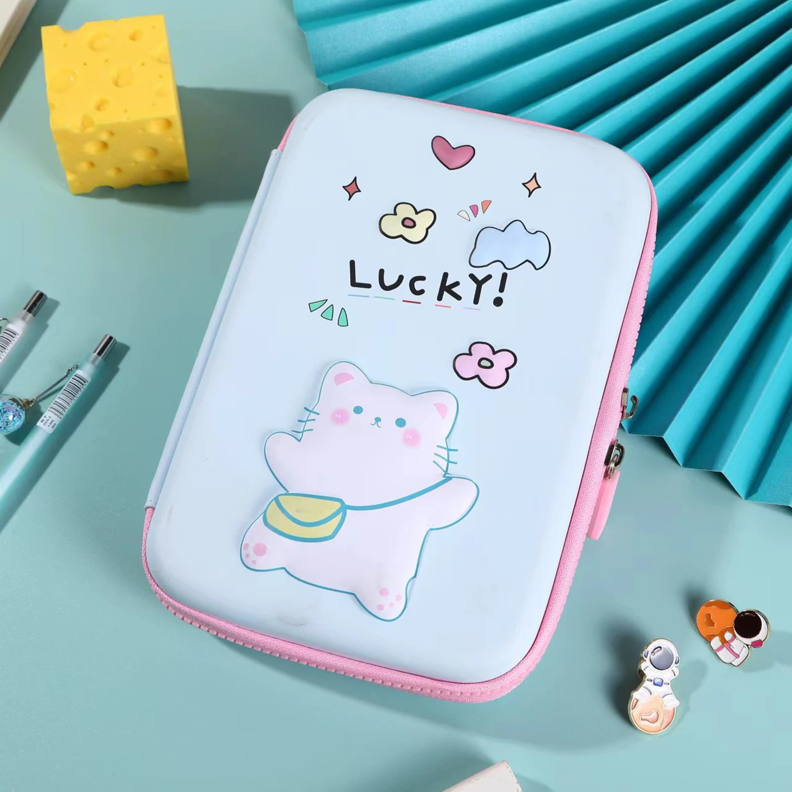 EVA Pencil Case Cartoon Design Large Capacity Student Pencil Box Wide Storage Soft Material School Supplies Gift for Kids