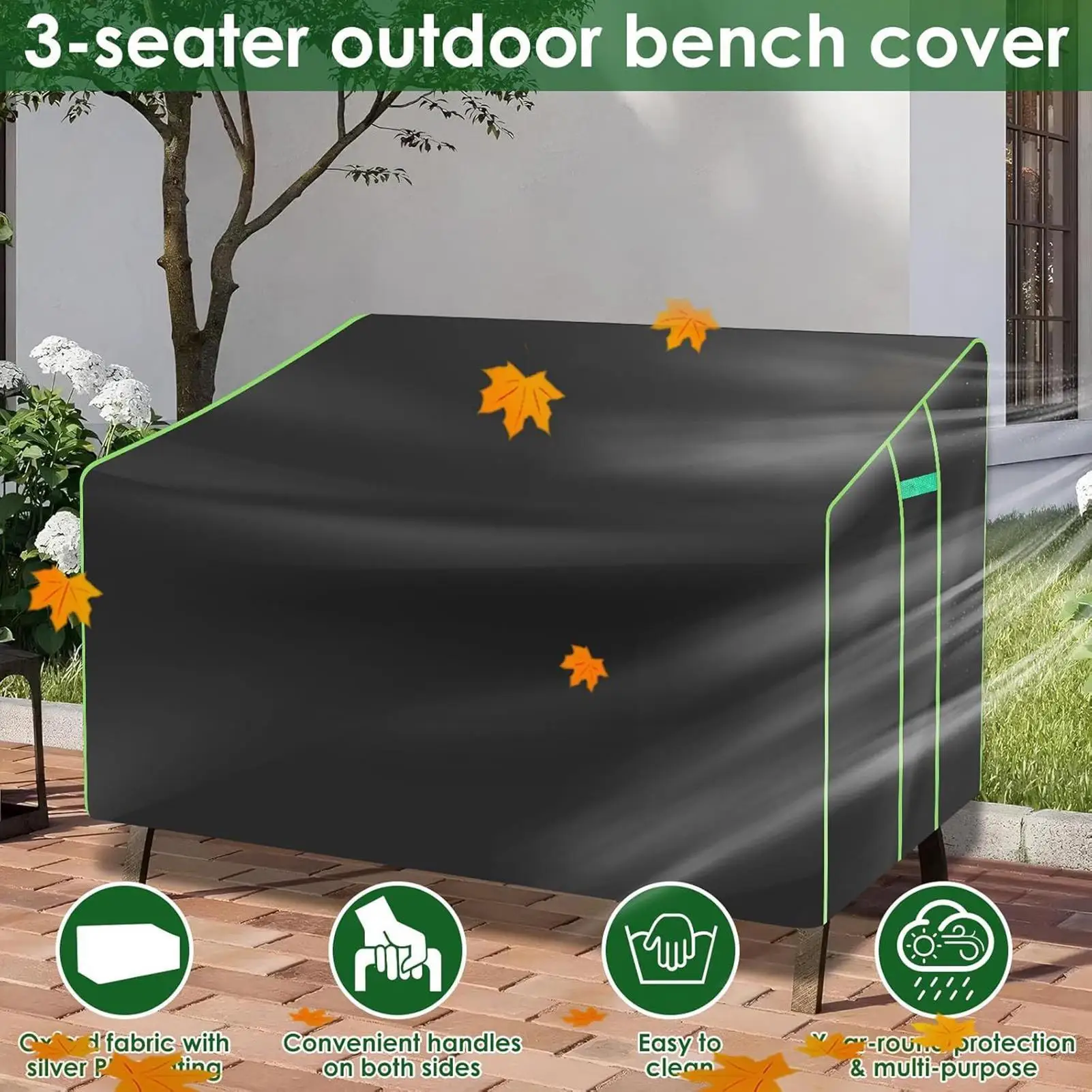 

Чехол для уличного сиденья с вентиляционным отверстием, защита от атмосферных воздействий, сверхмощные 2-местные чехлы для патио для садового двора, газона, заднего двора