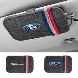 Car Felt Glasses Case Sunglasses Storage Box Clip For Ford ST Focus 2 3 mondeo mk3 f150 fusion mustang mk7 mk2 Ranger mk4 Kuga