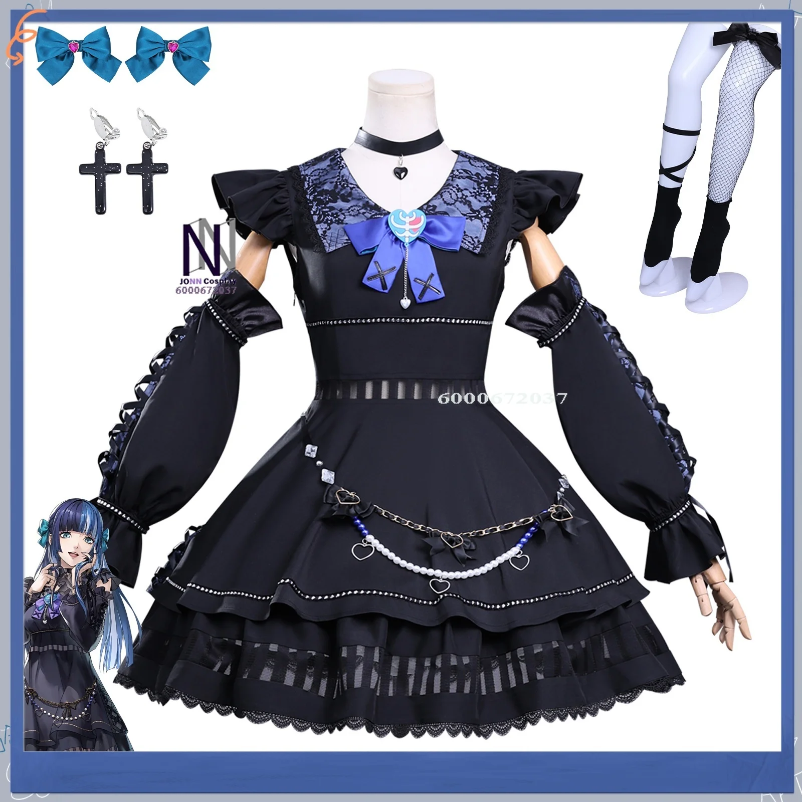 

Hot Anime Shizuku Kano Costume Cosplay Role Playing Black Lolita Dress Uniform for Women Girl Comic Con Party Halloween Suits
