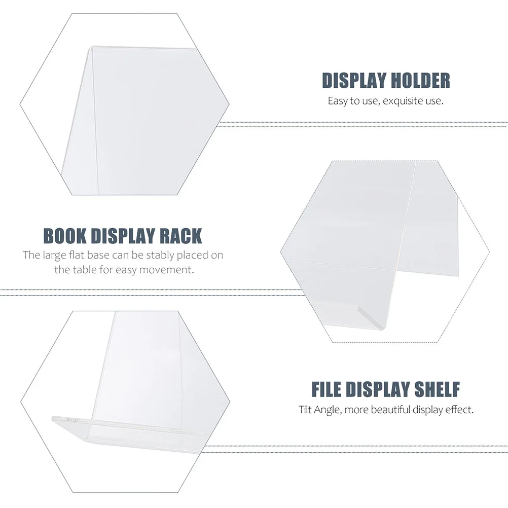 

6pcs Acrylic Display Rack Book File Holder Stable Versatile Desktop Bracket Protects Scratches Drops Home Office