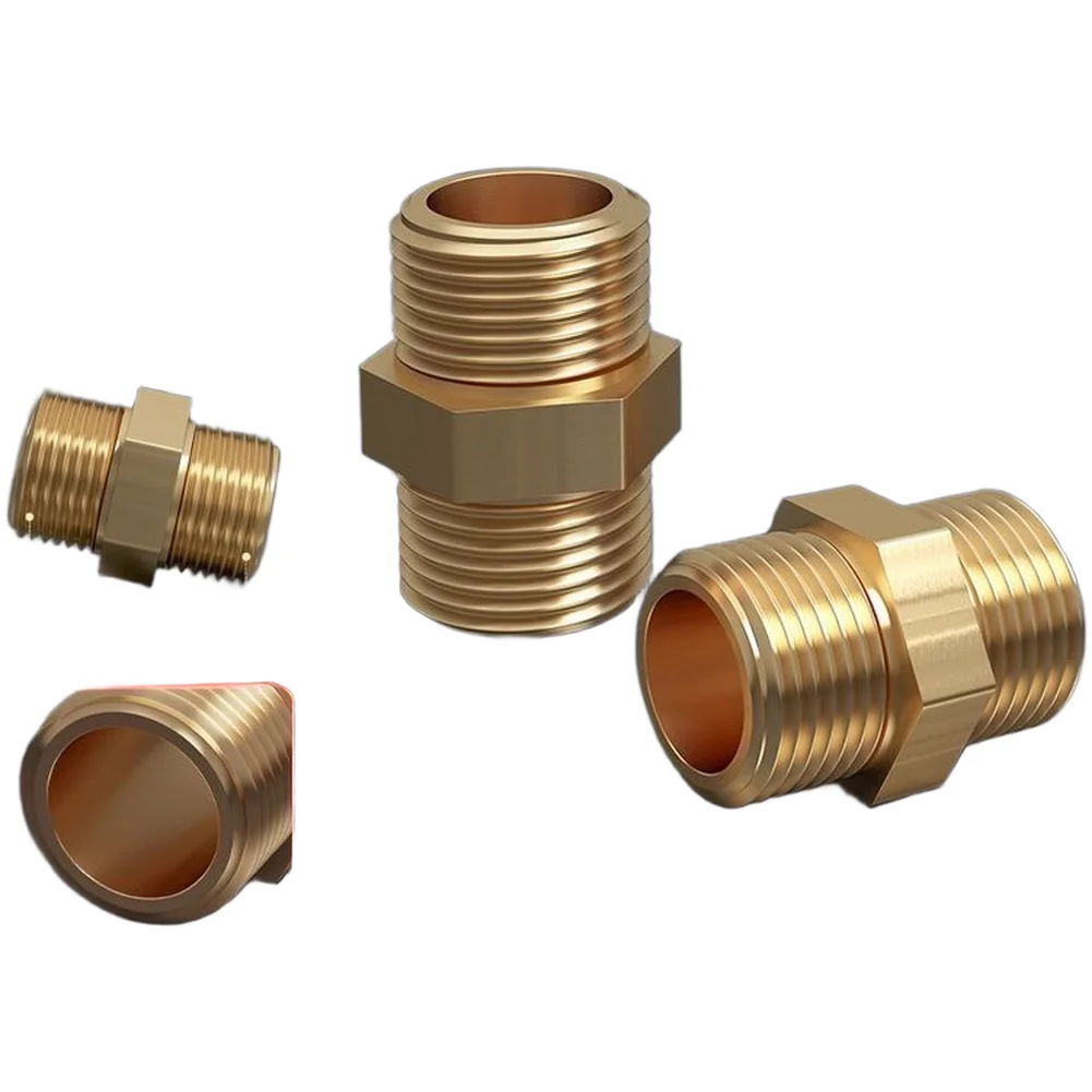 4-point Pipe Fitting Brass Hose Connector Precision Threaded Interface Smooth Inner Wall For Garden Hose Repair