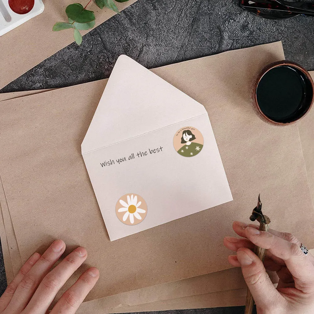 100-500Pcs รอบเด็กสายรุ้งสติกเกอร์รางวัล1นิ้วสติกเกอร์การ์ตูนน่ารักสำหรับของขวัญแฮนด์เมดเบเกอรี่กระเป๋าบรรจุภัณฑ์ตกแต่ง