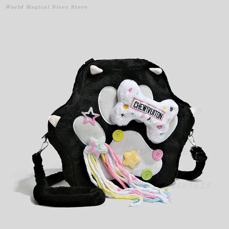 Women Niche Hexagonal Plush Backpack Soft Fluffy Autumn Winter Rucksack Fashion Casual Daily School Travel Shoulder Bag