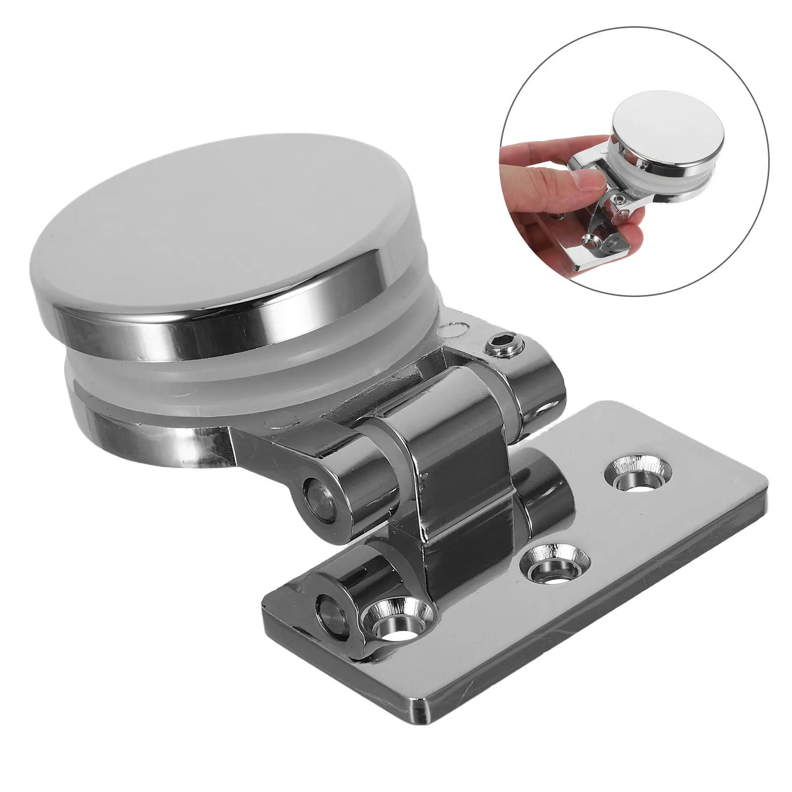 

2Pcs Glass Door Hinge Round Bathroom Glass Shower Door Clamp 180 Degree Pivot Zinc Alloy Shower Screen Replacement Hardware