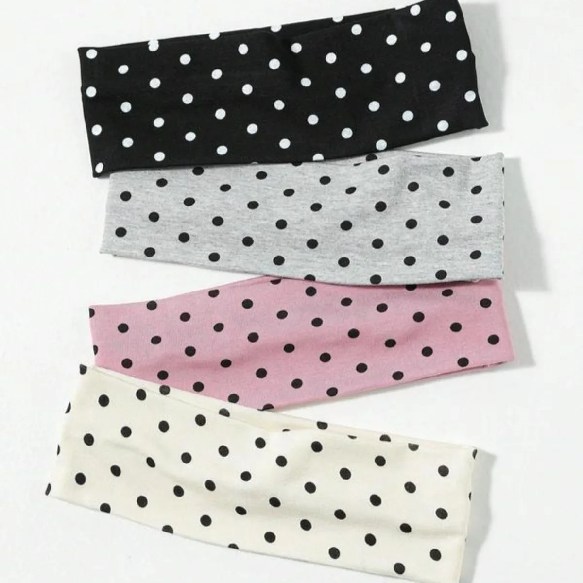 

4 шт. повязка для волос с узором в горошек, повседневные простые аксессуары для волос для женщин и девочек, минималистичный головной убор, подходящий для густых волос