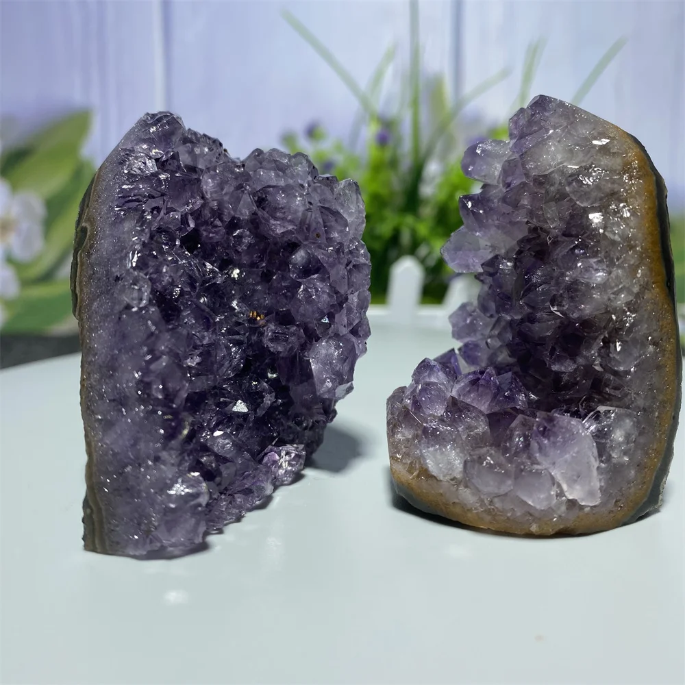 Natural Agate Amethyst Cluster Geode Crystal Quartz Gemstones Fengshui Healing Mineral Specimen Reiki Degaussing Stone  Decor