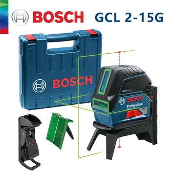 Bosch cross line laser GCL 2-15G laser level high precision green light two lines two points self-leveling for outdoor indoor