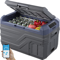 SucceBuy 30/37/45L Car Refrigerator Single Zone Portable Freezer&Built-in Light Compressor Cooler for Outdoor Camping RV