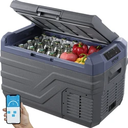 SucceBuy 30/37/45L Car Refrigerator Single Zone Portable Freezer&Built-in Light Compressor Cooler for Outdoor Camping RV