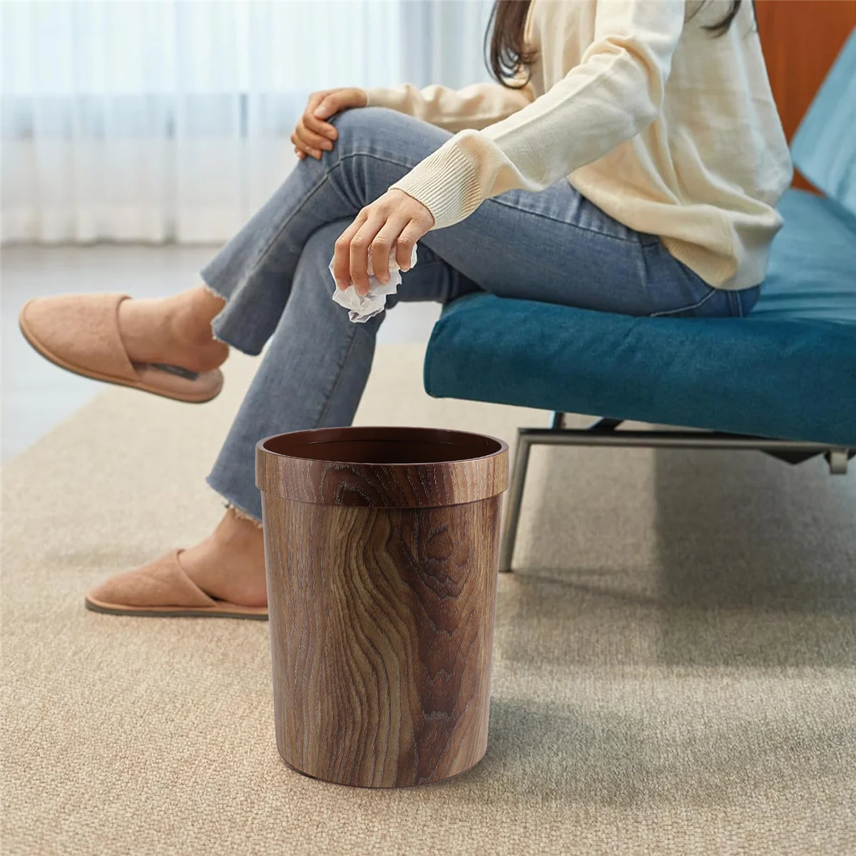 Ретро креативный мусорный бак с древесным зерном, бытовой, гостиной, кухни, мусорный бак, хит продаж