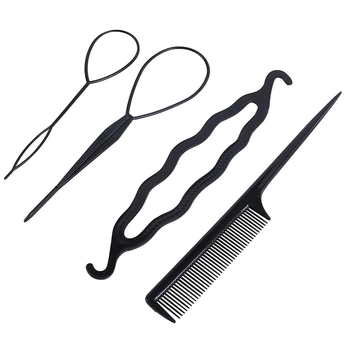 

4PCS Magic Hair Styling Tools Set DIY Hair Braiding Braider Accessories Hairpin Twist Bun Barrettes Hair Clips for Women Hairdre