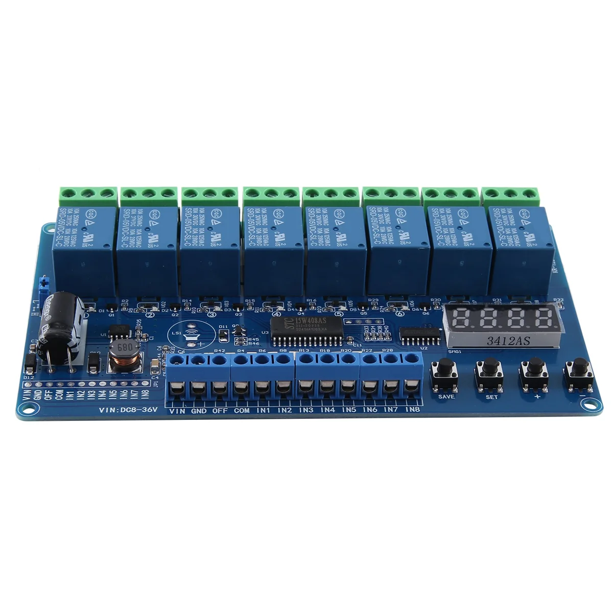 Efficient Dc 8V-36V 8-Channel Multifunction Time Delay Relay Interface Board
