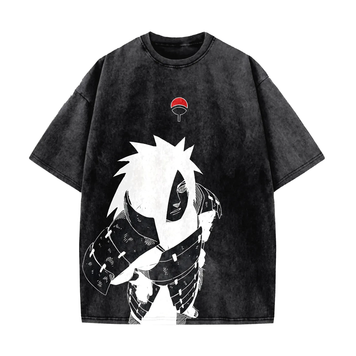 

Anime Naruto Uchiha Madara T-Shirt Harajuku Vintage Washed T-Shirt Men Hip Hop Streetwear Oversized Women Short Sleeves Unisex