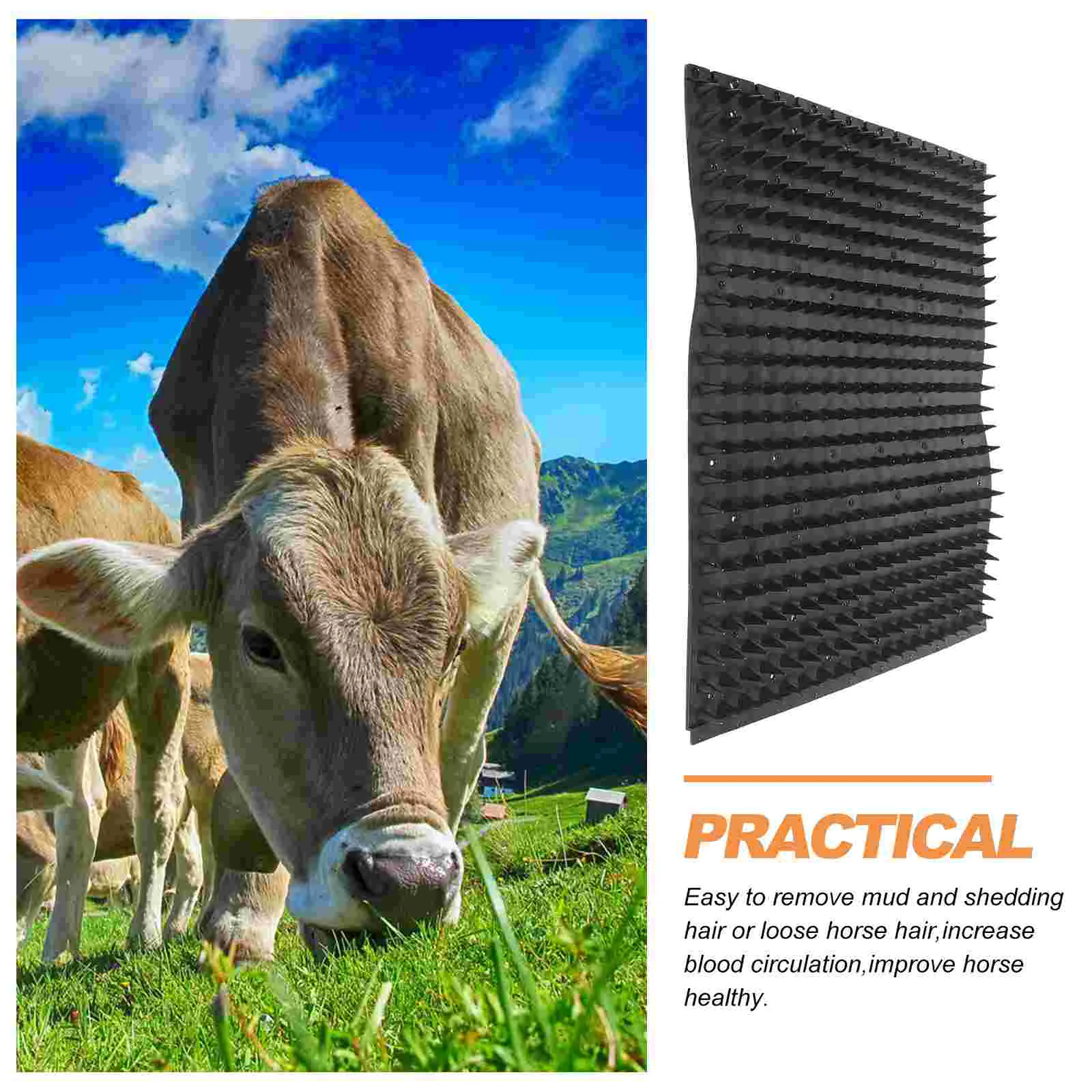 Cow Body Brushing and Itch Auxiliary Tool Cattle Scratcher Mat for Calf Horse Stopping Rubber Back Scratchers Stall Mats