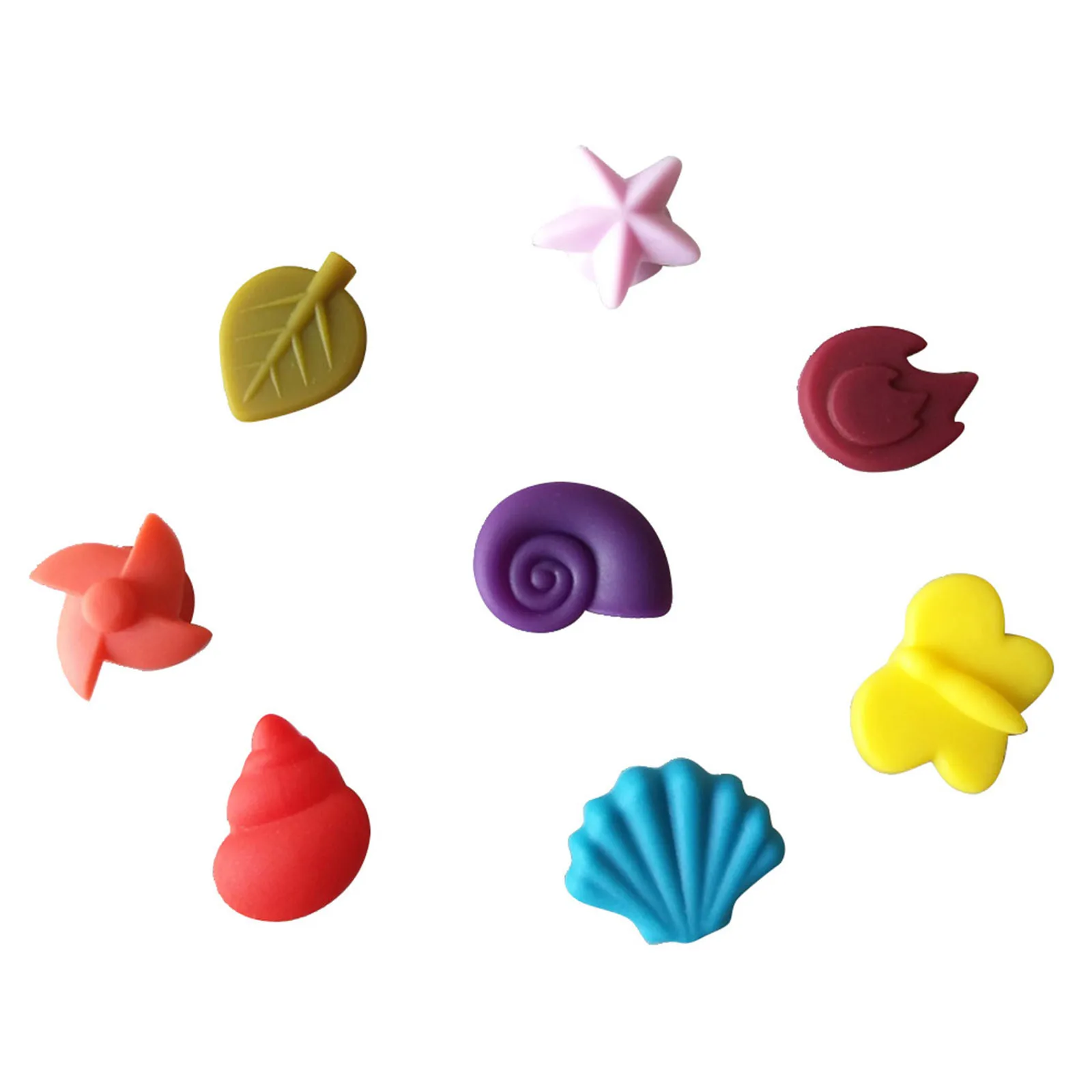 8pcs Silicone Wine Glass Markers 8 Colors Reusable Suction Cup Drink Identifiers For Parties Weddings Bars Ktv Kitchen Bar