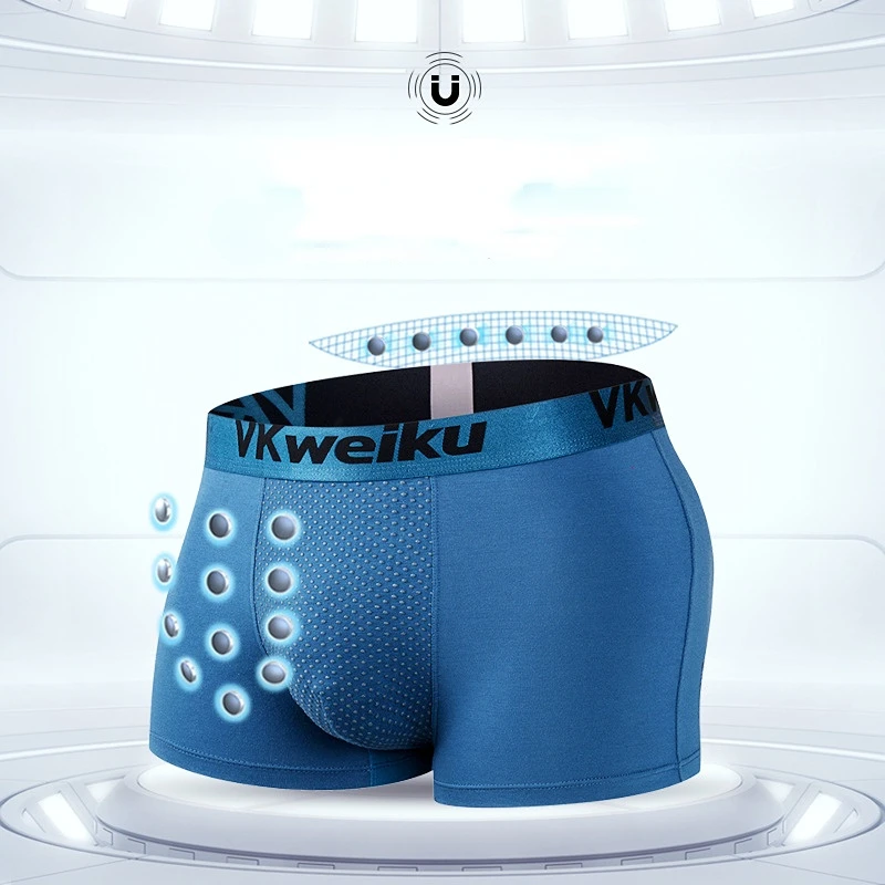 12rd England Magnetic Therapy Boxers with Bulge U-Convex Pouch Underwear Special Tourmaline Fiber Health Care Lingerie Underpant