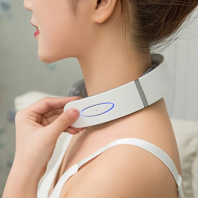 

Battery Version Portable Tens Low Frequency Neck Massager For Neck Pain Relief Electric Pulse Massage Shiatsu Kneading