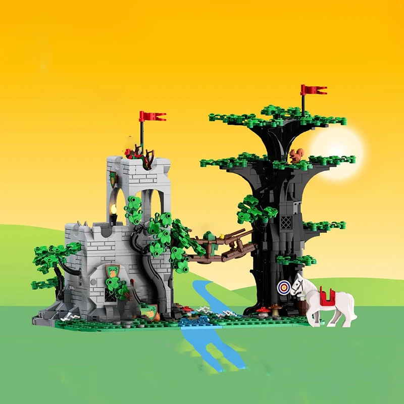 

915PCS MOC Medieval Castle Architecture Forest Ferry Model DIY Assembly Building Block Toy Children's Birthday Gift