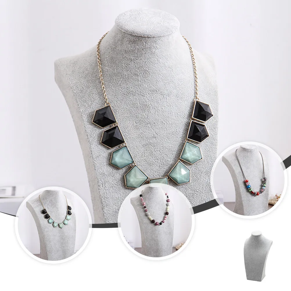 

Necklace Jewelry Display Stand Human Head Holder Earrings Pendant Organizer Shelf for Shop Home Use Necklace Display Rack