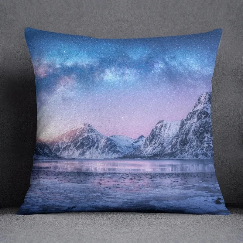 Snow Sky Pattern Collection  Polyester  Gift Home Office Decor  Bedroom Sofa Car Cushion Cover case